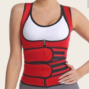 Synthetic rubber hook and loop fastener and zip corset shape wear
